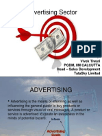 Advertising Sector: By: Vivek Tiwari PGDM, Iim Calcutta Head - Sales Development Tatasky Limited