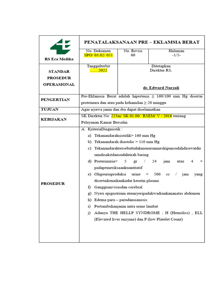 Spo Penatalaksanaan Peb 2022 | PDF