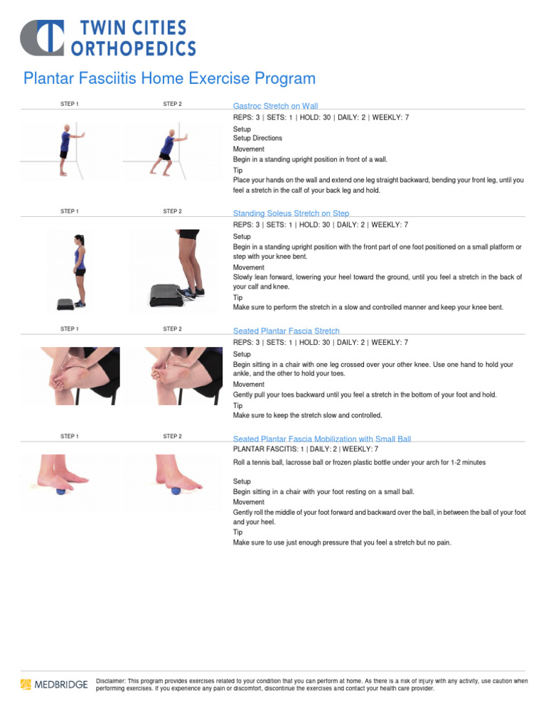 Plantar Fasciitis Exercises | PDF | Foot | Lower Limb Anatomy