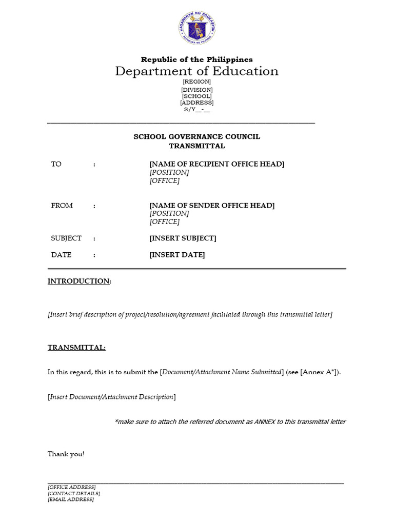 School Governance Council Transmittal | PDF