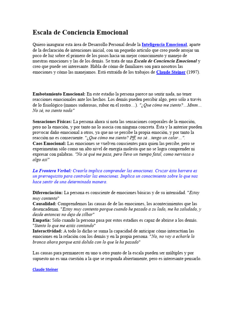 Escala De Conciencia Emocional