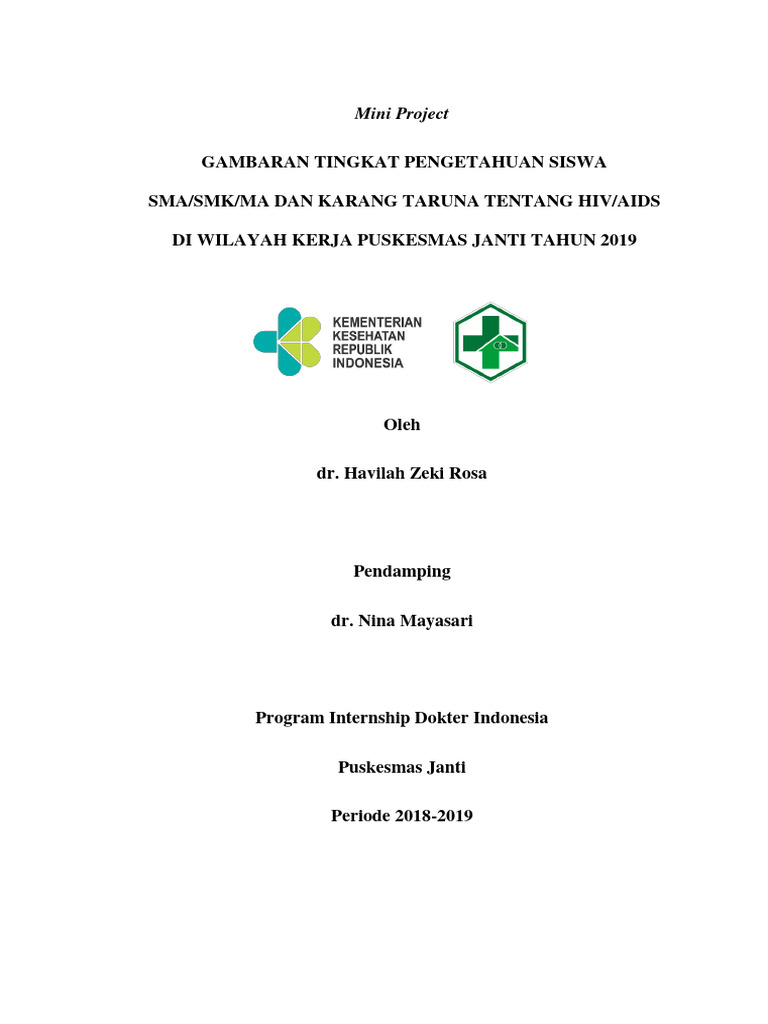 Gambaran Tingkat Pengetahuan Siswa SMA SMK MA Dan Karang Taruna Tentang ...