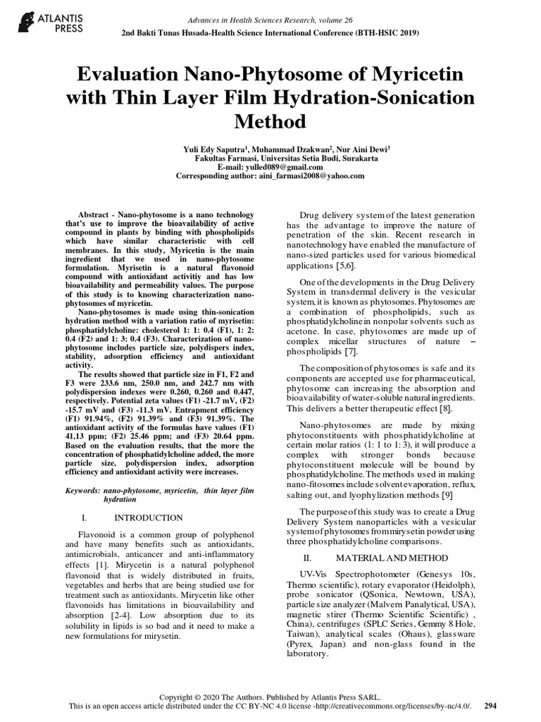 evaluation-nano-phytosome-of-myricetin-with-thin-layer-film-hydration
