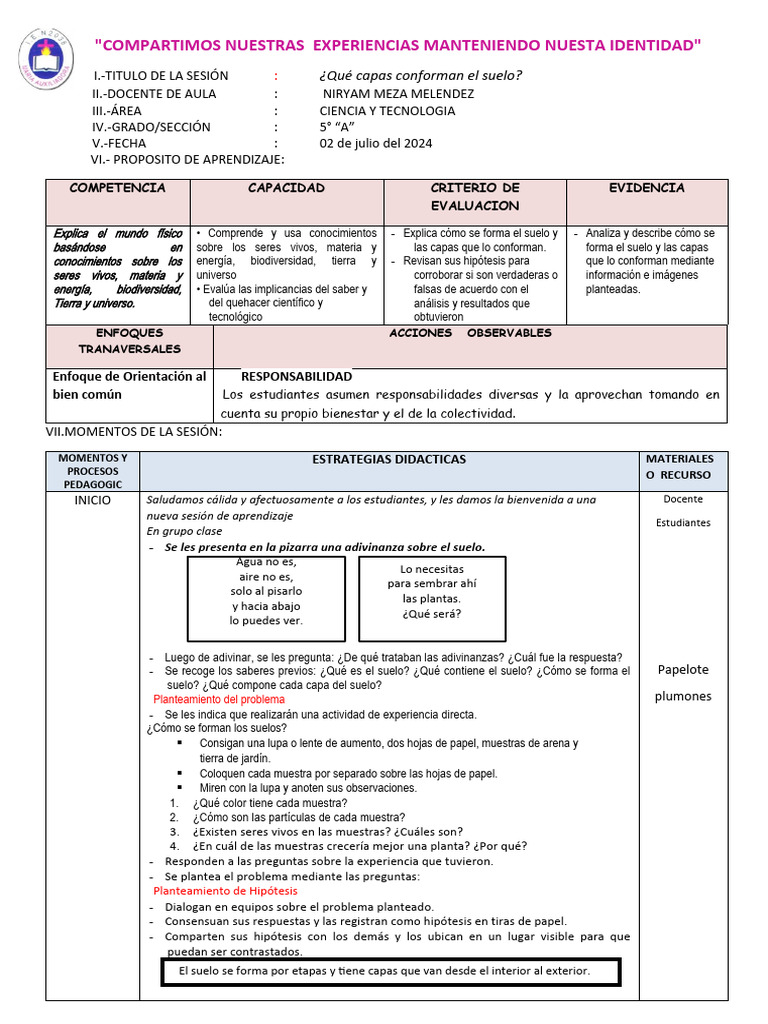 Qué Capas Conforman El Suelo SESION | PDF | Suelo | Temblores