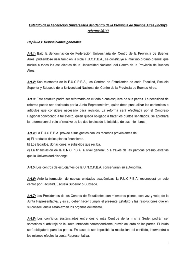 Estatuto FUCPBA | PDF | Presidentes de los Estados Unidos | Gobierno ...