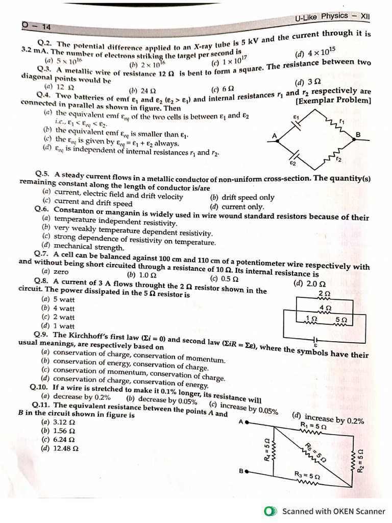 0 - WS 3 Current Electricity | PDF