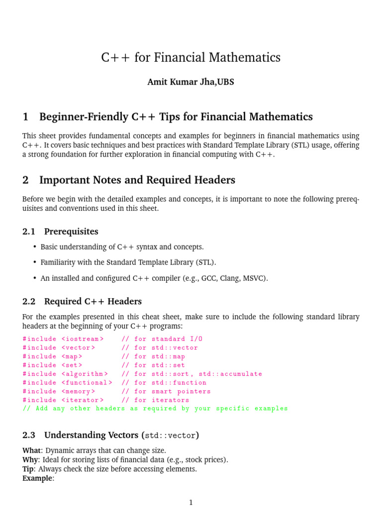 CppFinancialMaths 1699985217 | PDF | C++ | Anonymous Function