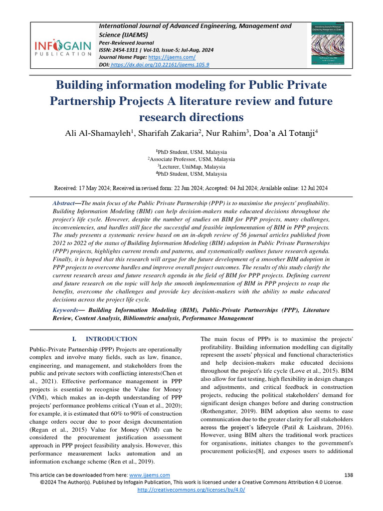 Building Information Modeling For Public Private Partnership Projects A ...