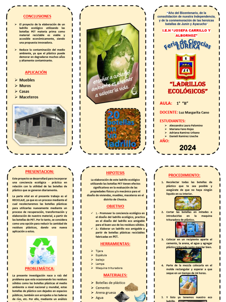 TRIPTICO FERIA DE CIENCIAS 2024 | PDF | El plastico | Residuos