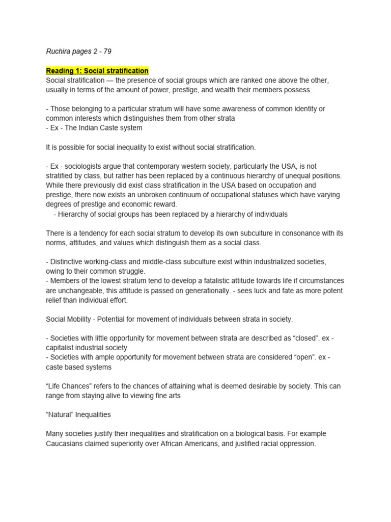 Socio Module Notes | PDF | Dalit | Social Stratification