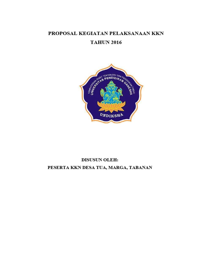 Proposal KKN 2016 di Desa Tua Tabanan | PDF | Karier & Perkembangan