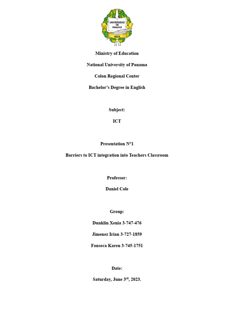 Barriers to ICT in Education Integration | PDF | Educational Technology ...