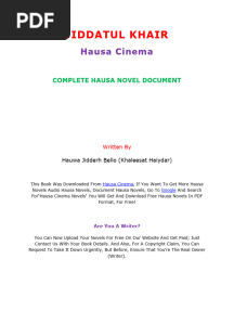 Jiddatul Khair Complete Hausa Novel