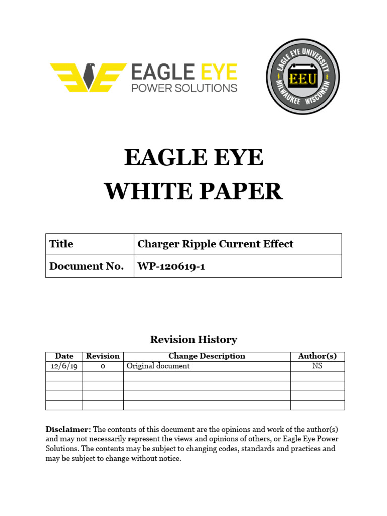 Charger Ripple Current Effects on Batteries | PDF | Battery Charger ...