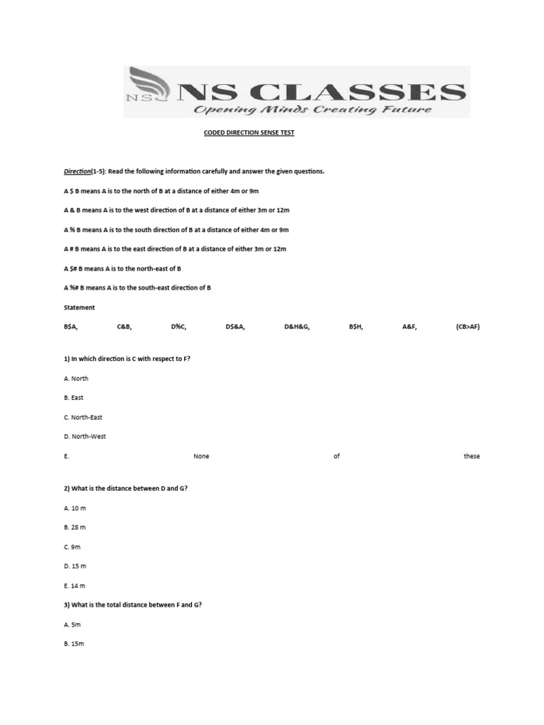Coded Direction Sense | PDF