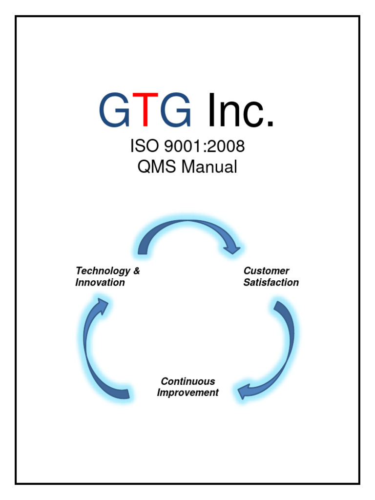 GTG Inc. QMS Manual Overview | PDF | Quality Management System ...