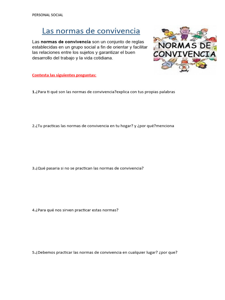 Las Normas de Convivencia | PDF