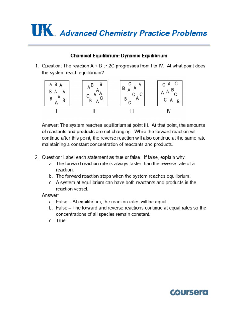 Advanced Chemistry Equilibrium Problems | PDF | Chemical Equilibrium ...
