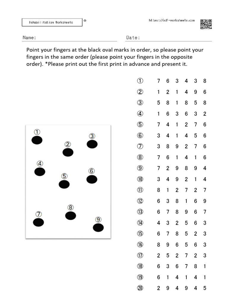 Number Sequence Pointing Instructions | PDF