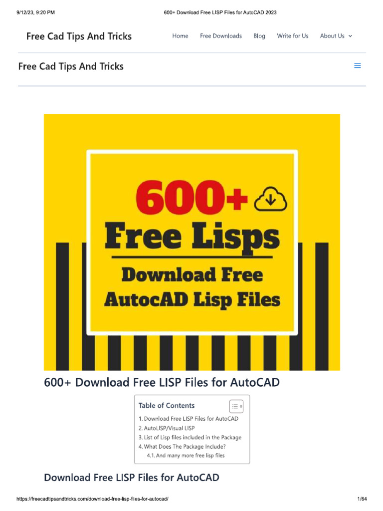 600 AutoCAD Lisp Commands & Uses | PDF