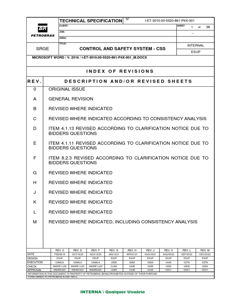 Control and Safety System Specification | PDF | Programmable Logic ...