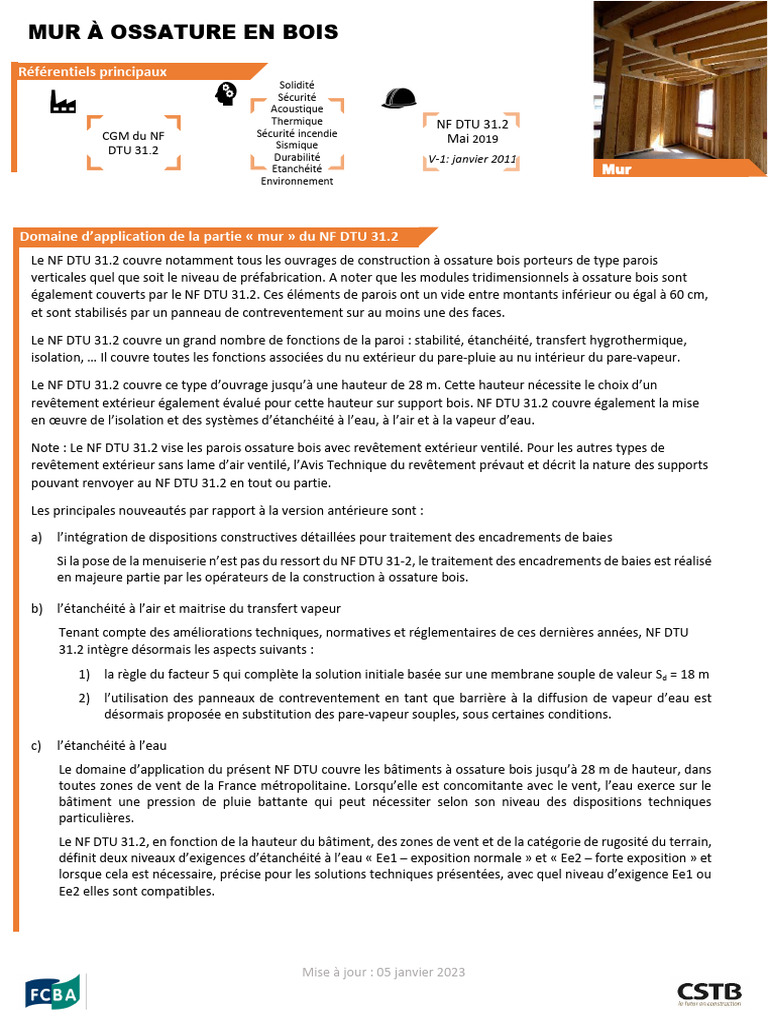 Mise à jour NF DTU 31.2 Ossature Bois | PDF | Bois (matériau de ...
