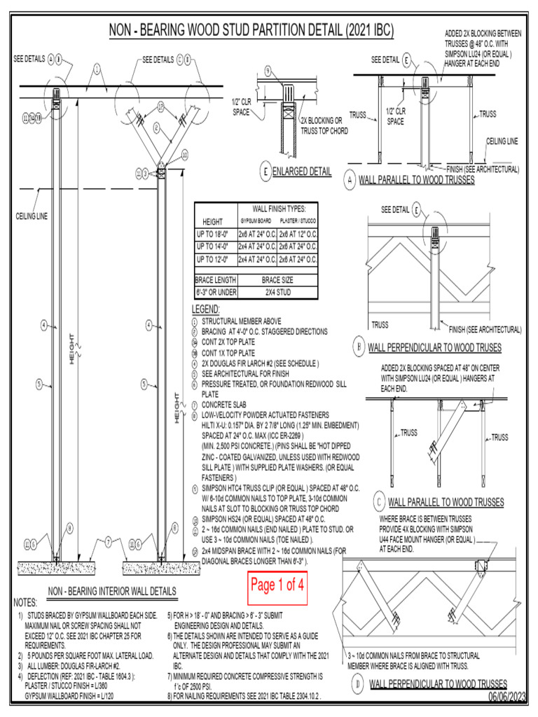 Non Bearing Wood Interior Framing | PDF | Truss | Framing (Construction)