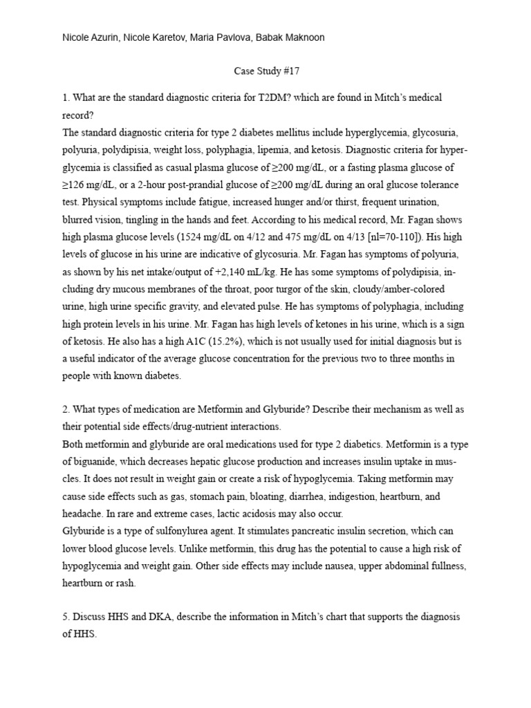Type 2 Diabetes Management Case Study | PDF | Calorie | Diabetes