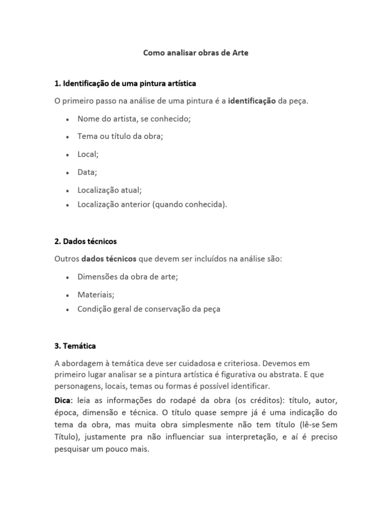 Como ler uma obra de arte | PDF