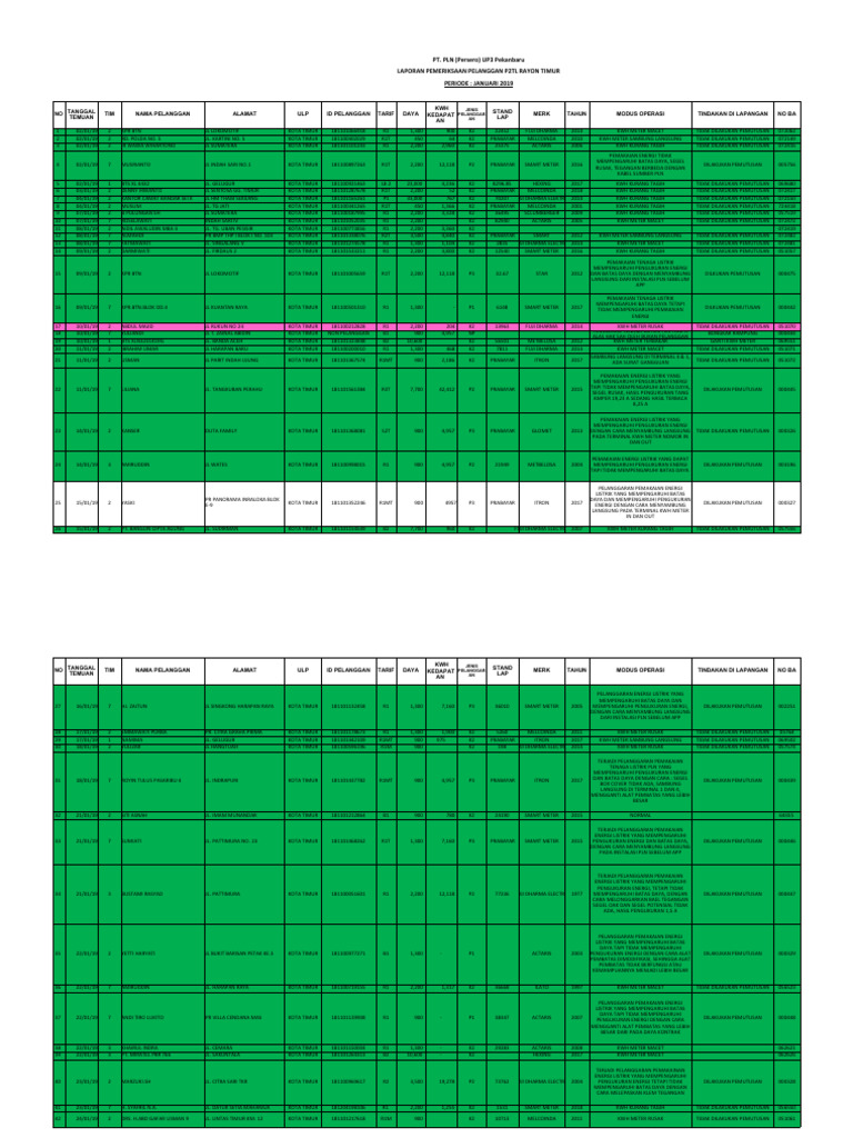 Laporan Pelanggaran Energi Listrik P2TL | PDF