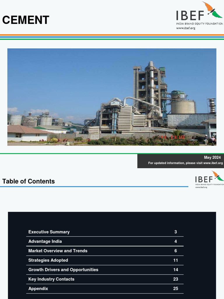 Cement Industry Growth in India 2024 | PDF