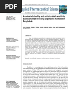 Accelerated Stability and Antimicrobial Sensitivity Studies of Amoxicillin Dry Suspensions Marketed in Bangladesh