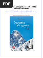 Operations Management 14th Ed 14th Edition Stevenson Full Chapter Instant Download