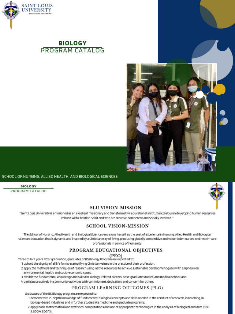 SLU Baguio Biology Program Overview | PDF | Academic Degree ...