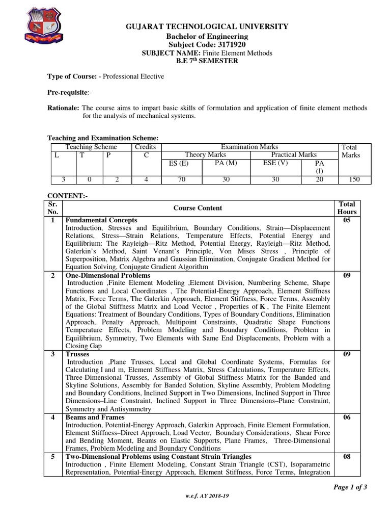 Finite Element Methods Course Overview | PDF | Finite Element Method ...