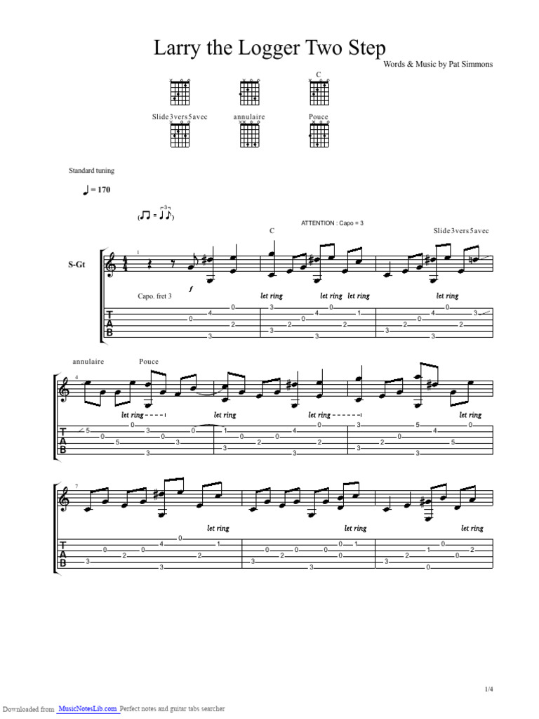 Larry the Logger Two Step Tabs | PDF | Guitars | Musicology