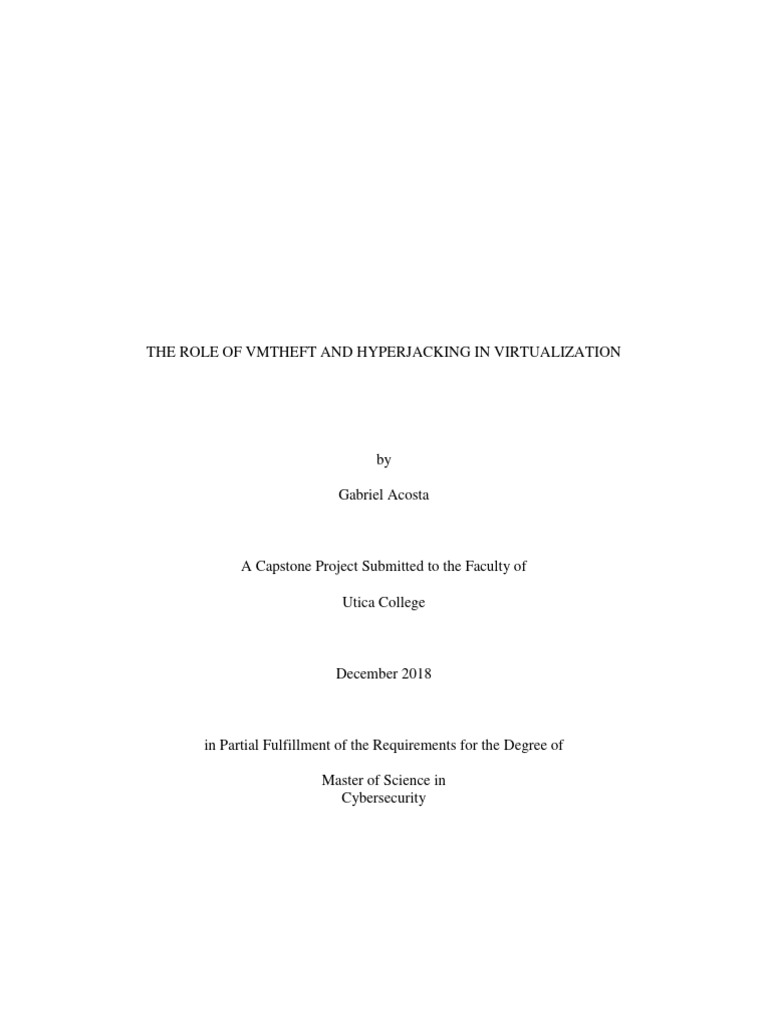 The Role of Vmtheft and Hyperjacking in Virtualization | PDF | Virtual ...