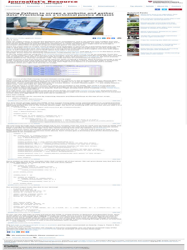 Python Web Scraping for Inmate Data | PDF | World Wide Web | Internet & Web