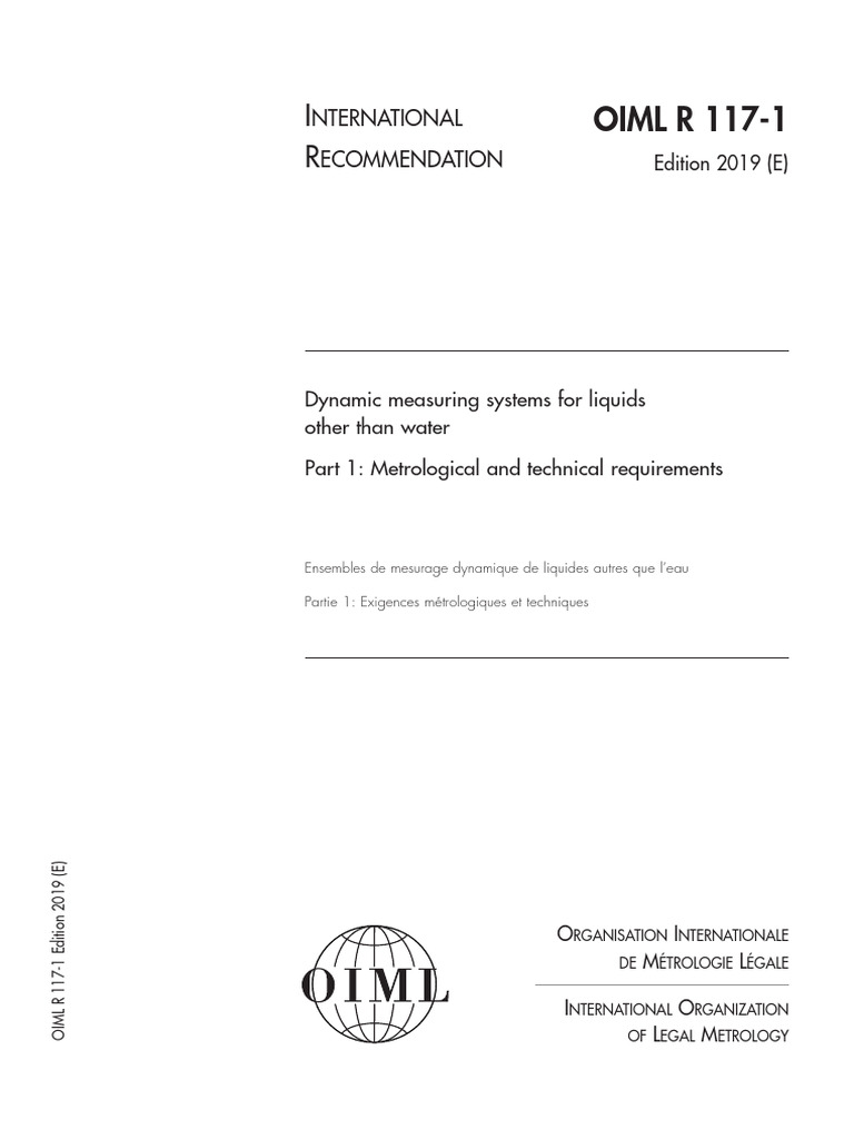Dynamic Liquid Measurement Standards | PDF | Technology & Engineering