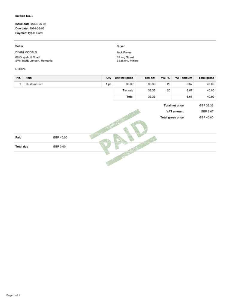 Invoice 2 | PDF