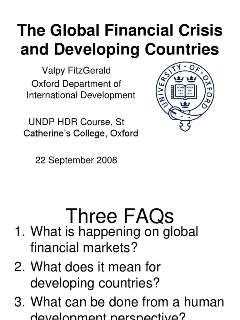 Impact of 2008 Crisis on Developing Nations | PDF | Financial Crisis Of ...