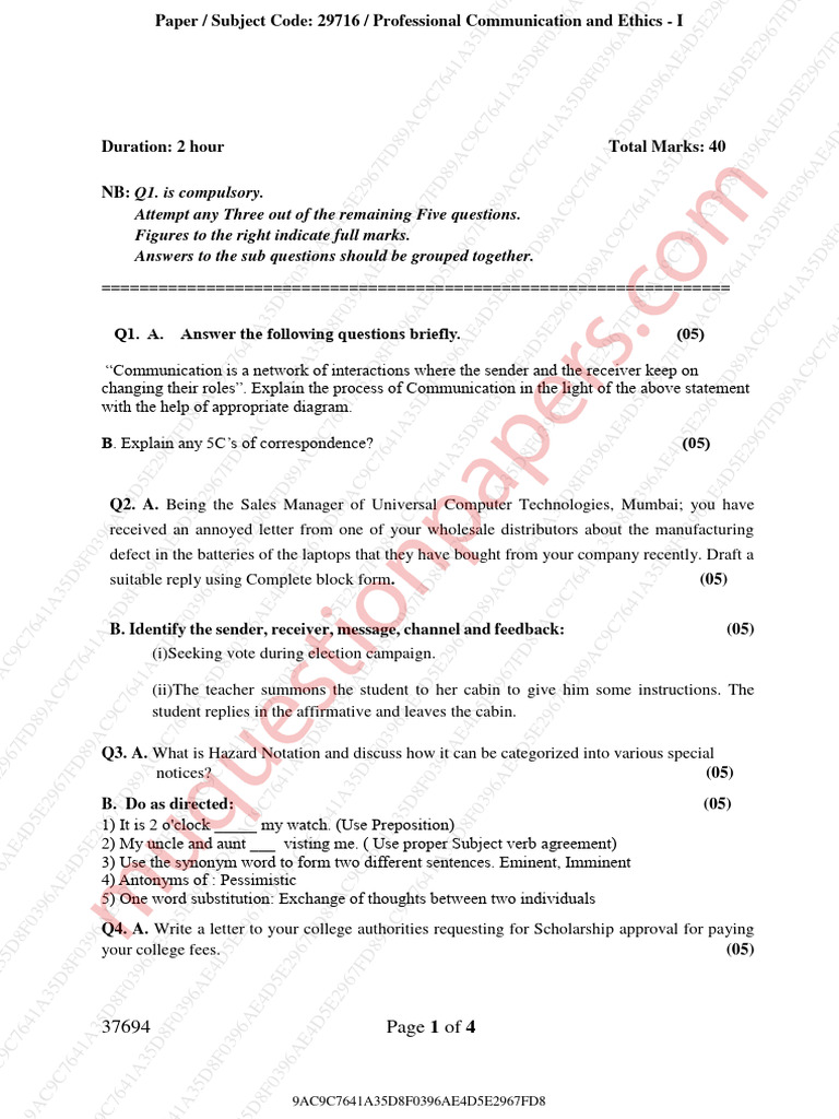 Be First Year Engineering Semester 2 2023 December Professional ...