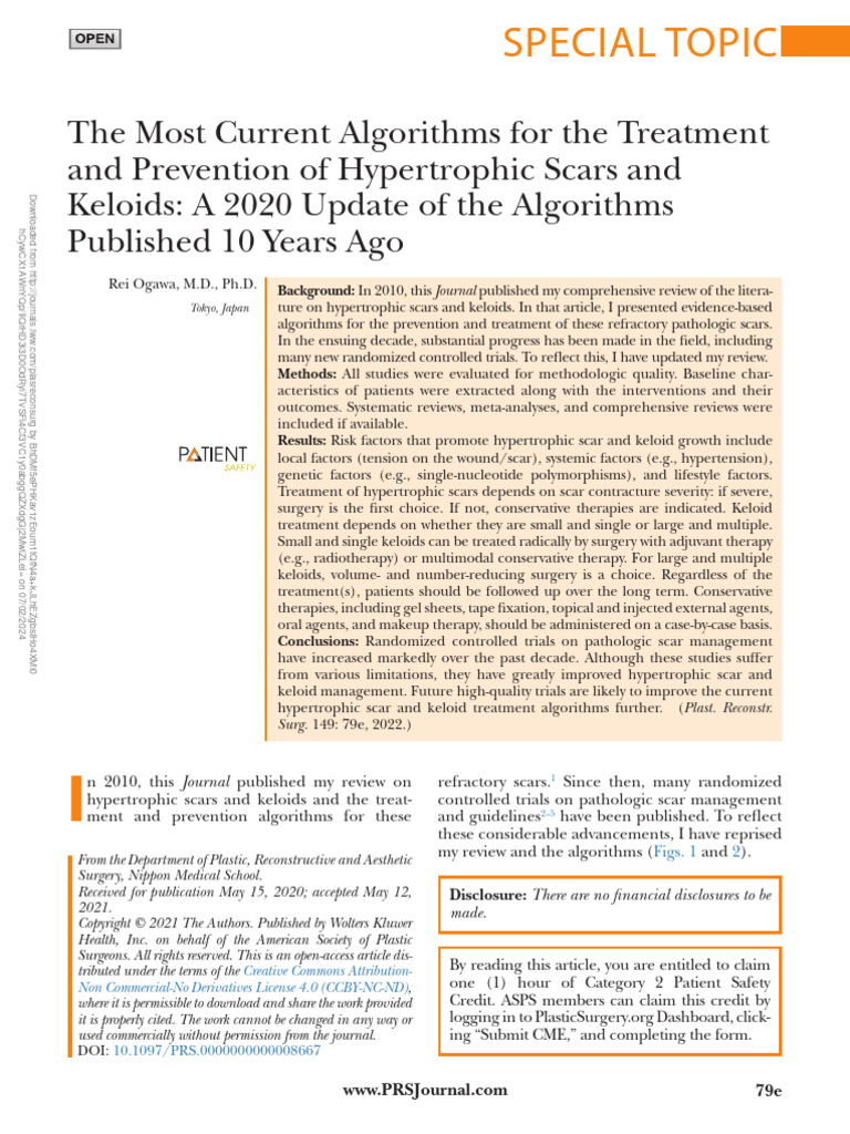 The Most Current Algorithms For The Treatment And.39 | PDF | Scar ...
