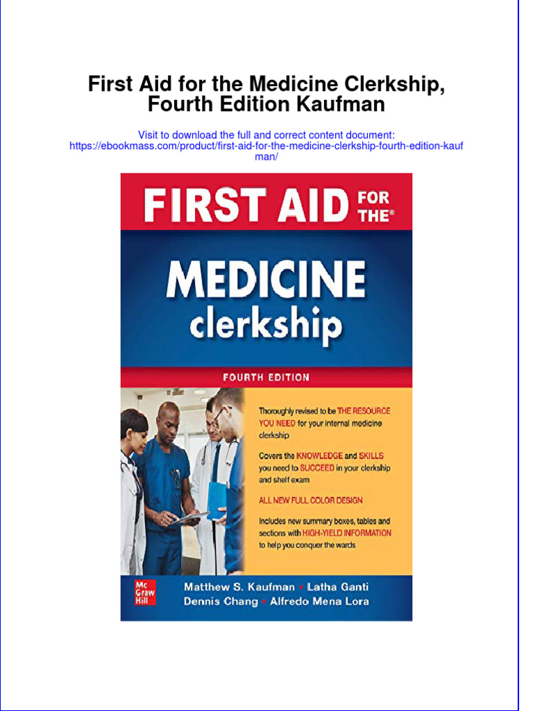First Aid For The Medicine Clerkship, Fourth Edition Kaufman Full