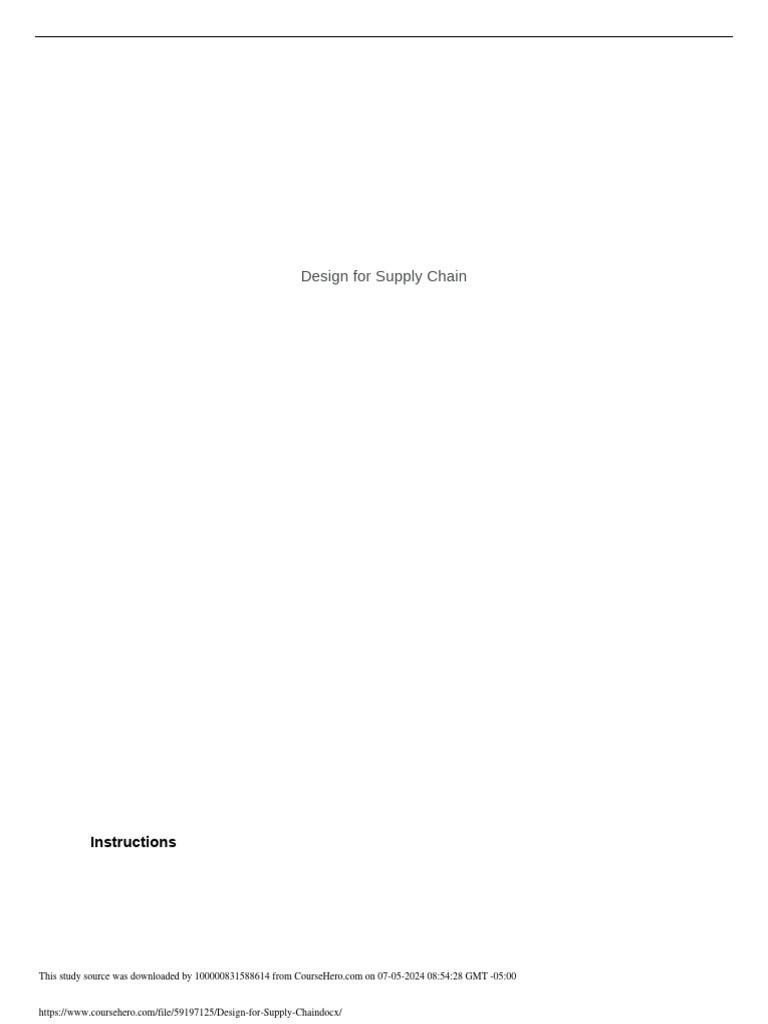 Supply Chain Design Optimization Guide | PDF