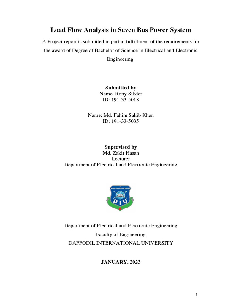 Load Flow Analysis in Seven Bus Power System: Submitted by | PDF ...