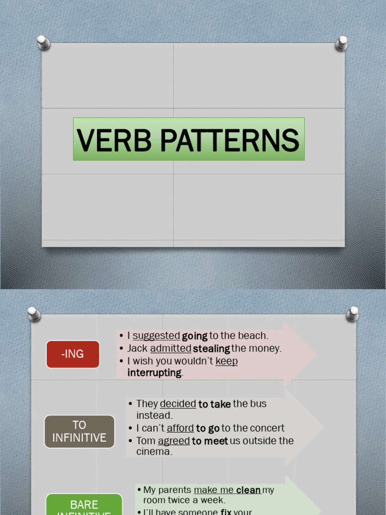 3 - Verb Patterns | PDF | Language Arts & Discipline