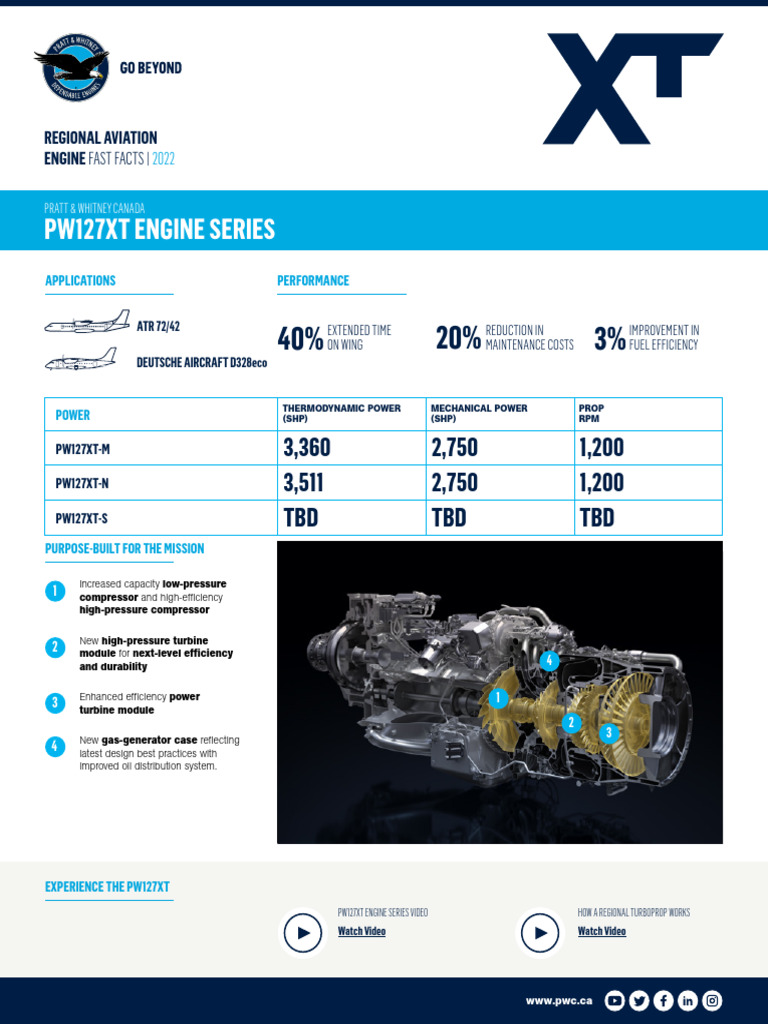 PW127XT Engine Series Overview | PDF | Aircraft | Rotating Machines