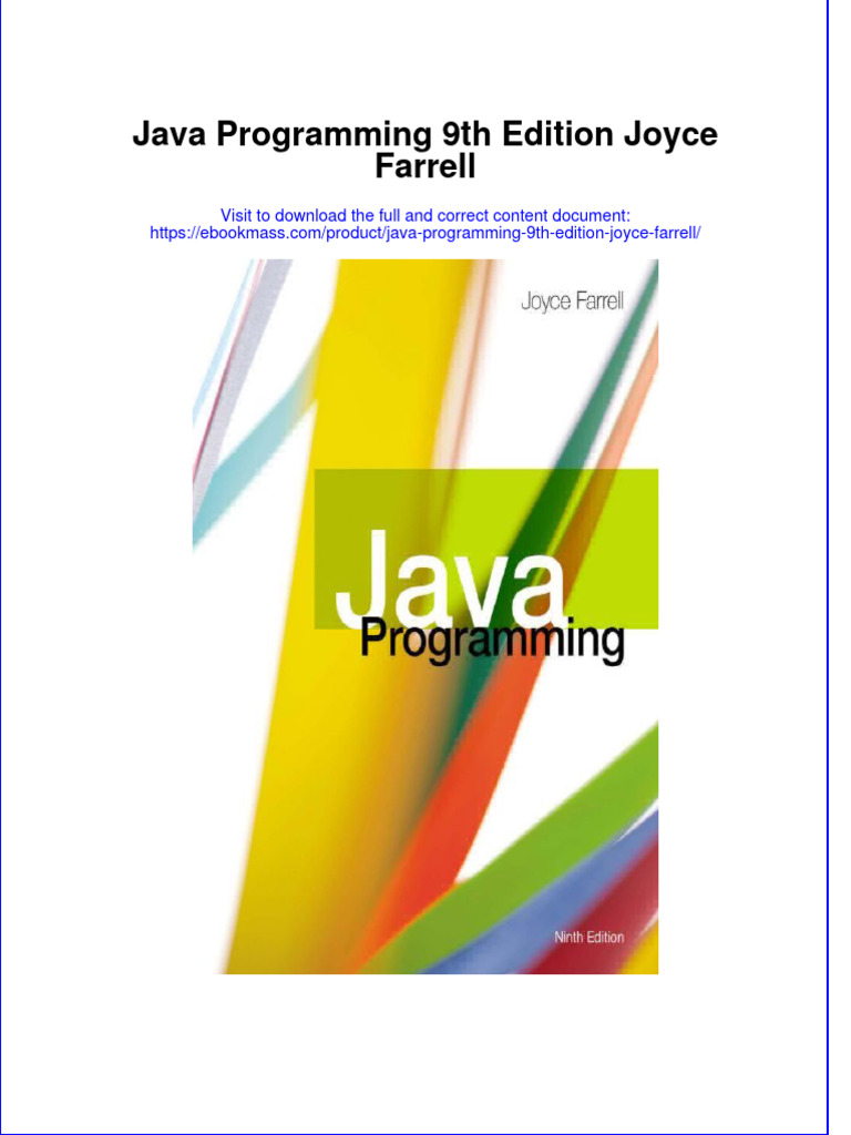 Full Download Java Programming 9th Edition Joyce Farrell File PDF All ...