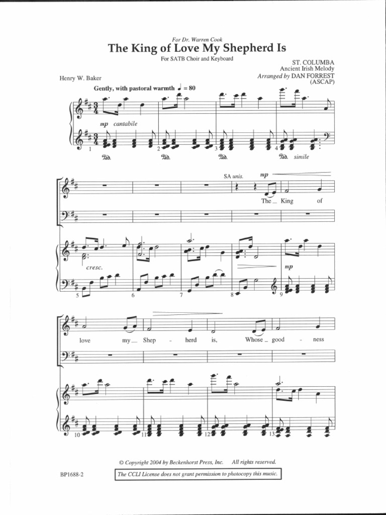 bp1688 The King of Love My Shepherd Is | PDF